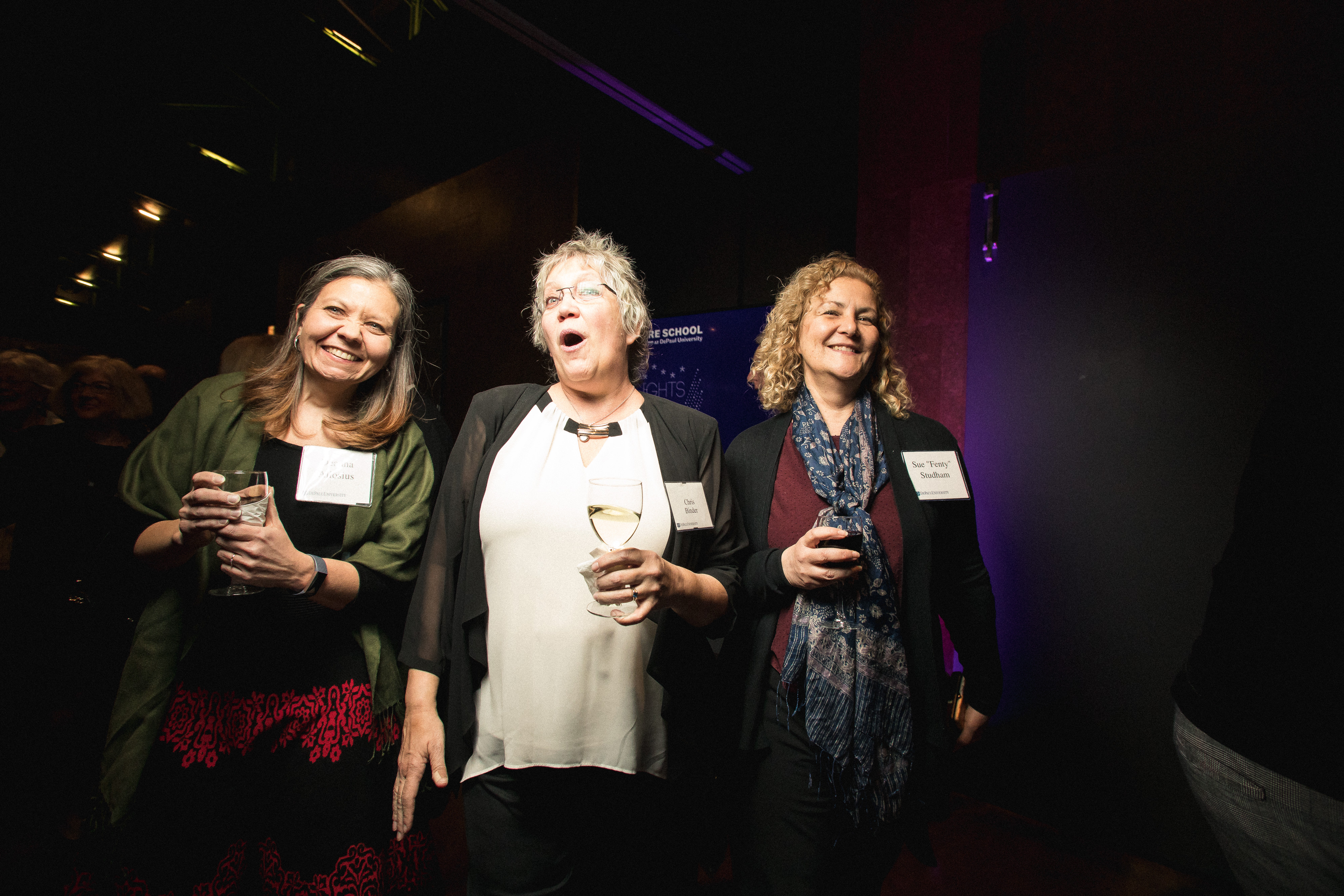 Faculty members Deanna Aliosius, Chris Binder, and Sue “Fenty” Studham.